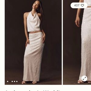 Anthropologie Shona joy White Sequin two piece